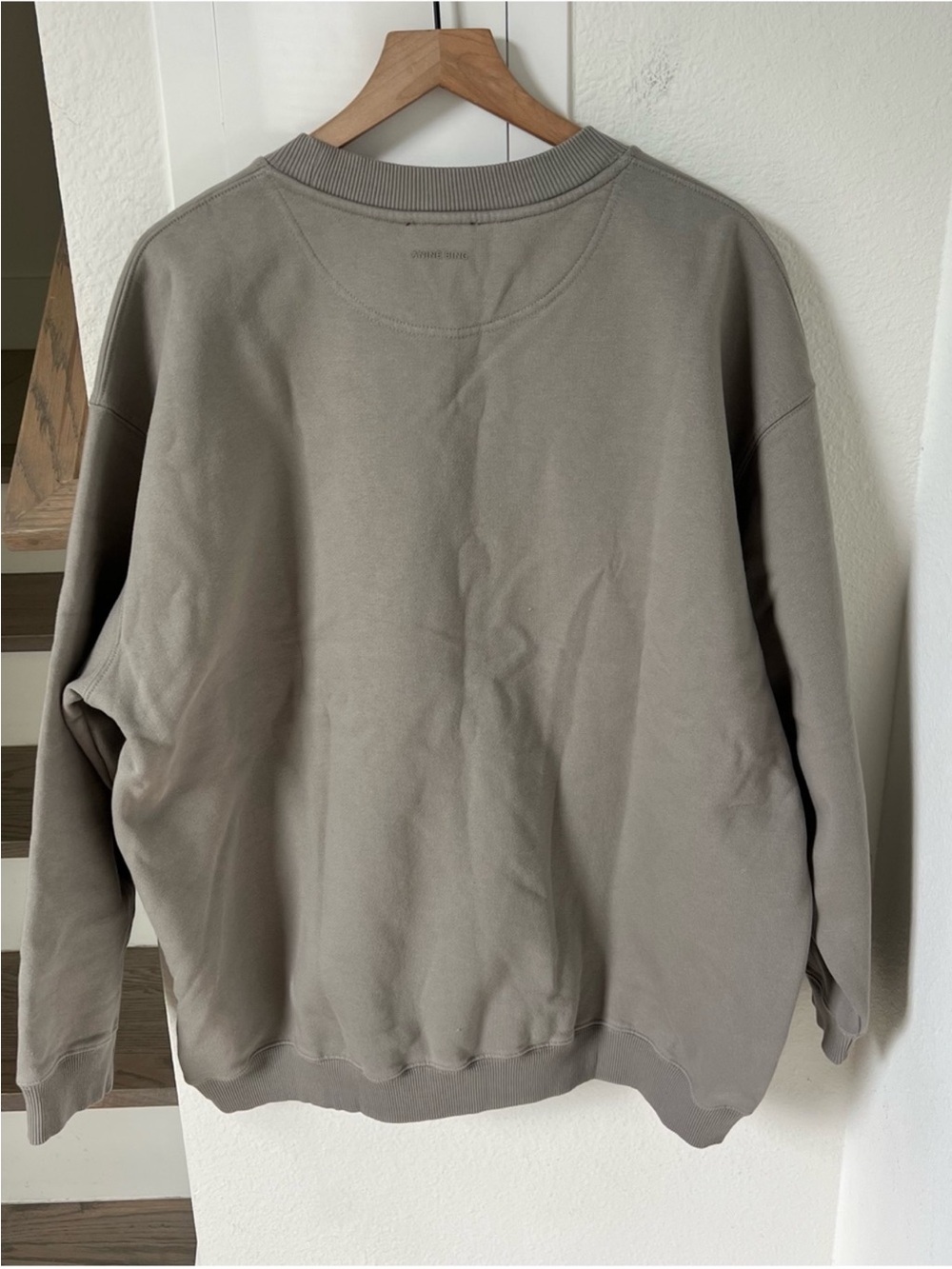 Anine Bing Tyler Logo Sweatshirt in Storm Grey NWT - Picture 3 of 7